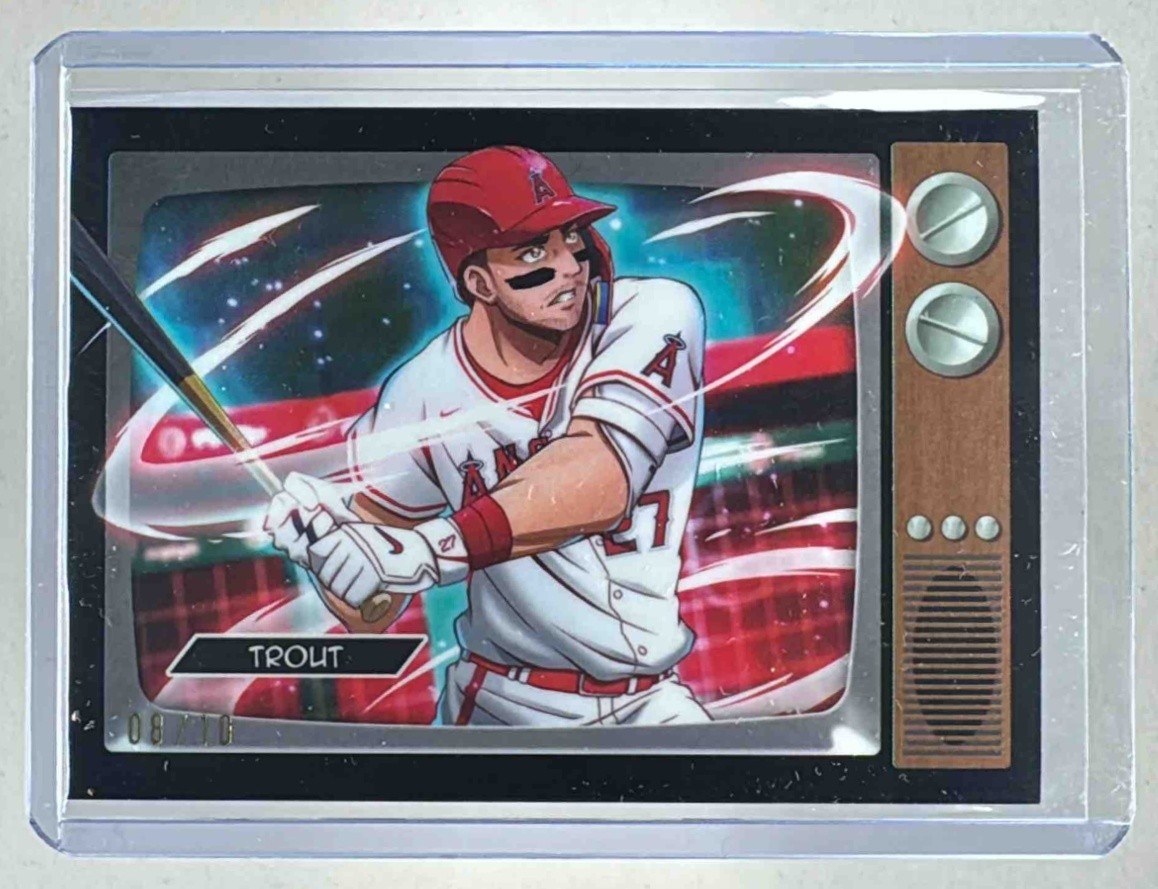 Mike Trout 2025 Bowman Chrome #BA-1 Black Refractor Anime /10 SSP