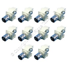 Leviton 41084 Ivory Quickport Snap-In BNC Video Connector Jacks Female 10-Pack
