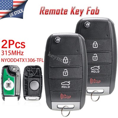 2 Flip Remote Key Fob 3 Button NYODD4TX1306-TFL for Kia Sportage 2014 2015 2016