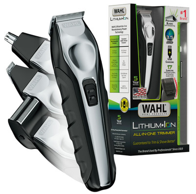 Wahl Lithium Ion All-in-One Beard Trimmer for Men - Black/ Silver Model 9888-600