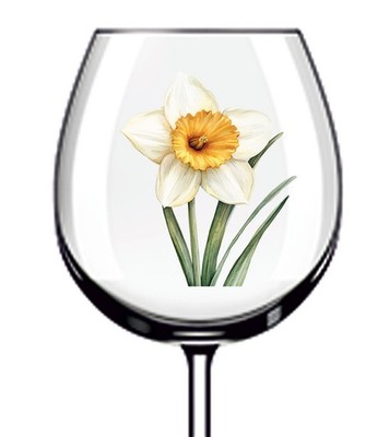 12x Narzisse Blume Vinyl Aufkleber Abziehbild Becher Weinglas Flasche Laptop Tasse
