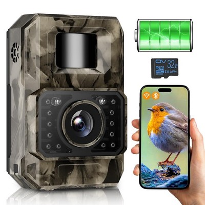 Maxdone Wildkamera WiFi Bluetooth 4K 64MP Trailkamera mit Nachtsicht