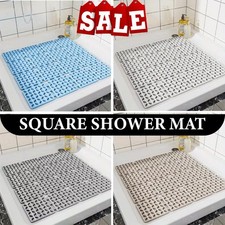 Soft Bath Mat Square Shower Mat 60 x 60 cm Anti-Mold Rubber Strong Suction