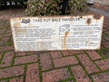 Original Rare Lister Bale Handler Enamel Sign 30 x 12 inches 