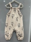 MARKS & SPENCER - Super Comfy Baby Girl Tulip Print Overalls - Size 00 - EUC
