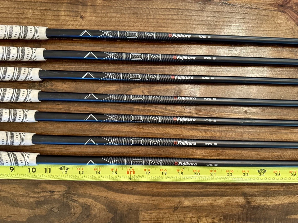 Juego de 7 varillas de hierro grafito rígido Fujikura AXIOM VeloCore 105S .355" 38"-35" B Foto 2 de 4