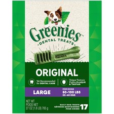 Greenies Original Large Natural Dental Care Dog Treats, 27 oz. Pack 17 Treats 