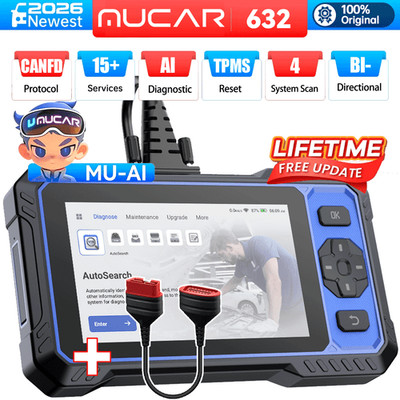 Mucar 632 OBD2 Scanner Car Bidirectional Diagnostic Tool CANFD 15+Services FREE