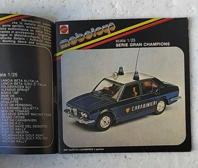 mebetoys mattel vecchia brochure vintage modellini auto scala 1/25 1/43 anni 70 - Immagine 2 di 4