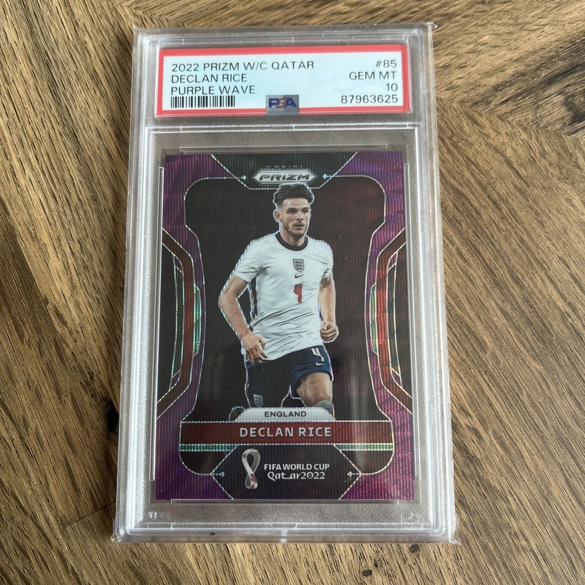 2022 Panini Prizm World Cup #85 Declan Rice Purple Wave — front