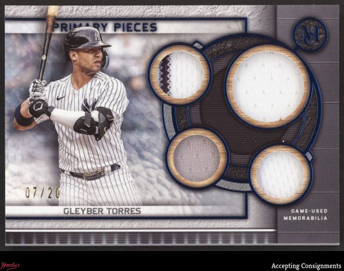 2023 Topps Museum Primary Sapphire Gleyber Torres QUAD GAME-USED JERSEY 07/20
