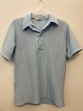Paul Howard Vtg Polo Short Sleeve Shirt Mens Vintage Medium Blue Golf Polyester