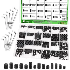 535 PCS Set Screw Assortment Kit Metric + SAE 26 Size 12.9 Class Alloy Steel ...