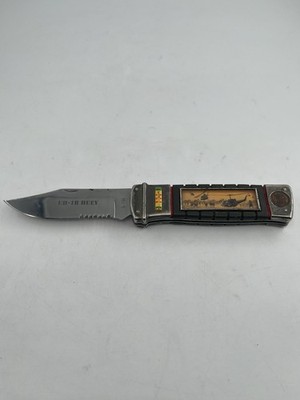 Franklin Mint UH-1B Huey Vietnam Veterans Folding Knife. Needs Cleaning