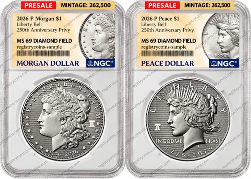 Presale 2026 Silver Morgan & Peace $1 Diamond Field NGC MS69 video thumbnail