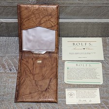 Vtg ROLFS American Classic Bifold Leather Wallet Brown Bi-Fold 1989 w/o Box USA