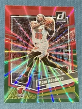 E554 /75 2023-24 Donruss Red and Green Laser Holo Bam Adebayo #71 Miami Heat