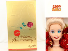 VTG 1995 Mattel Golden Anniversary Porcelain Barbie NRFB 14479