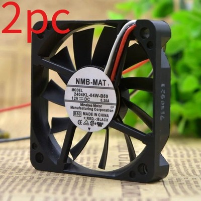 2pc NMB-MAT 2404KL-04W-B59 6010 DC12V 0.35A 6CM 3-Wire Inverter Cooling Fan