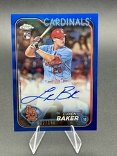 2024 Topps Chrome Rookie True Blue Refractor 150 Luken Baker Auto RC
