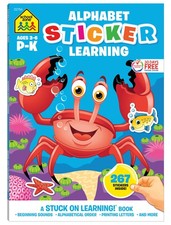School Zone Alphabet Sticker Learning Workbook: 64 Pages, Preschool, Kindergarte