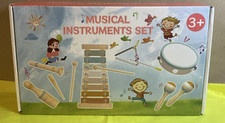 Baby Musical Instruments Set - Montessori Wooden Toys for Toddlers Age 1-3 New