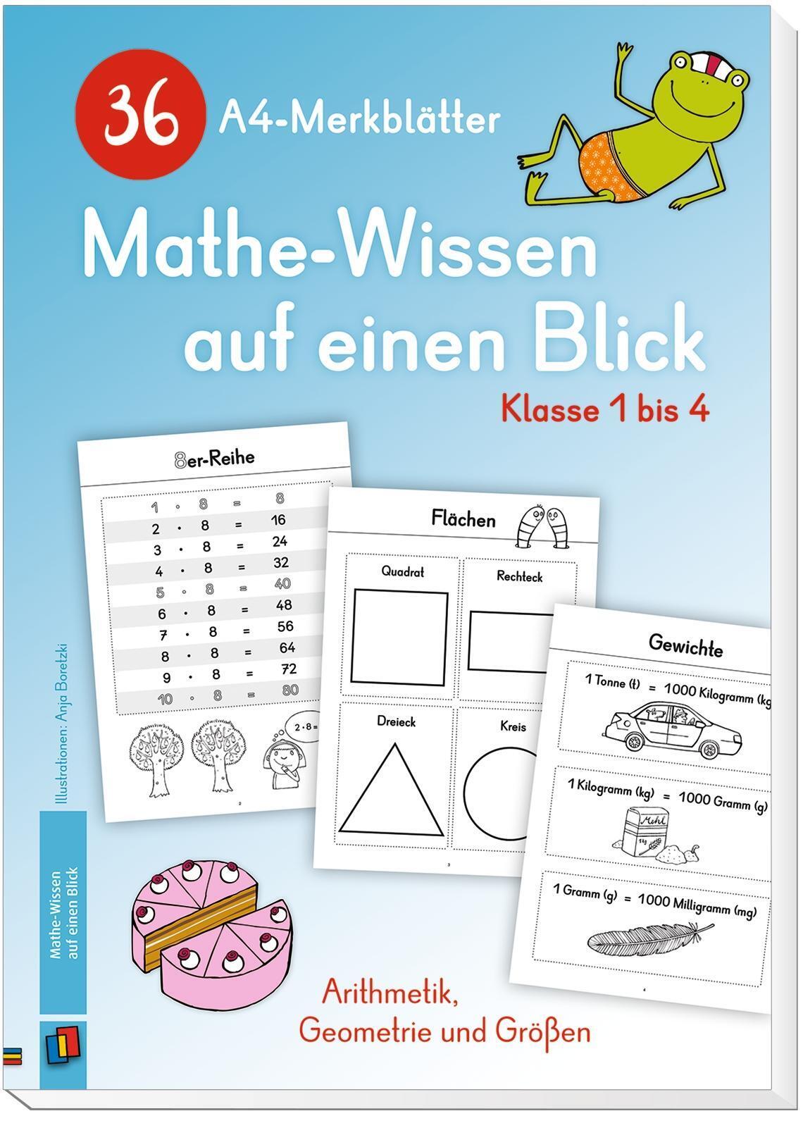 Thumbnail - 36 A4-merkblätter Mathe-wissen Auf Einen Blick - Klasse 1 Bis 4 | Anja