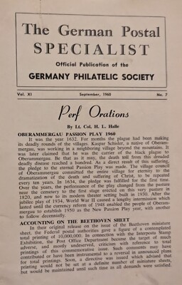 German Postal Specialist Sept 1960 Postal Rates 1919-1923 Tracking Down Forgers