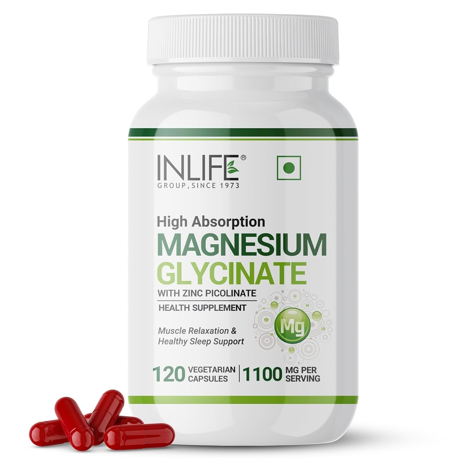 2XINLIFE Suplemento de Glicinato de Magnesio 1100mg (Maesio Elemental 242mg)