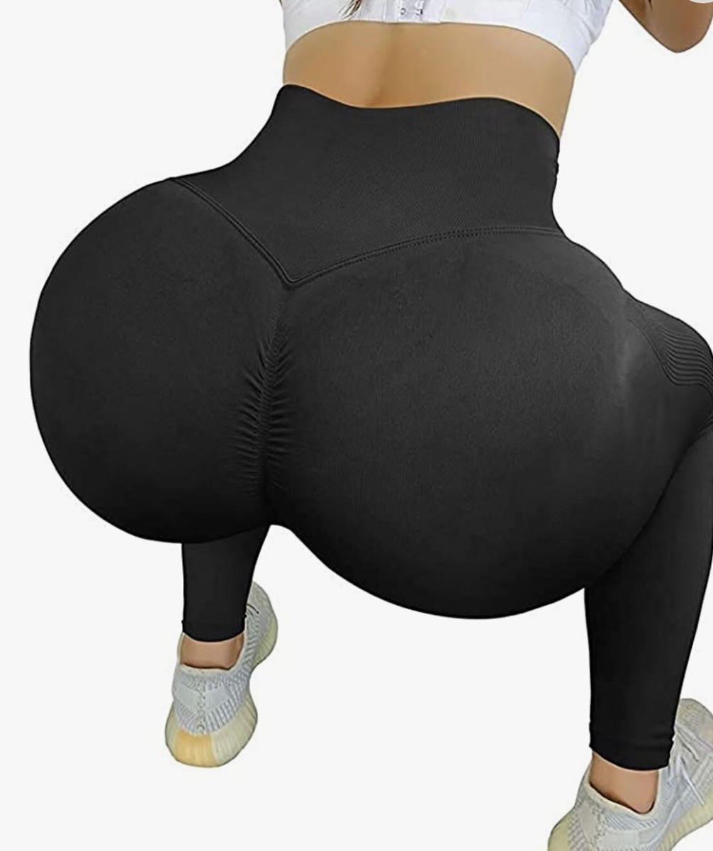 Black High Waisted Scrunch Butt Leggings SMALL NWOT | eBay