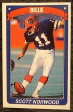1990 Panini Sticker - Scott Norwood - Bills - James Madison alumni..NM