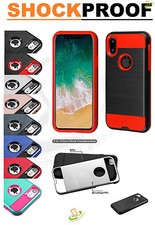 For Apple iPhone XS /X Hybrid Armor Brushed Rubber TPU Protector Case Thin Cover