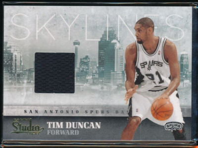 2009-2010 Panini Studio Skylines Game Worn Swatch TIM DUNCAN #27 Spurs /249