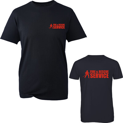 T-Shirt Feuerwehr und Rettungsdienst LC & Rücken Notfallpersonal Uniform Arbeitskleidung Top