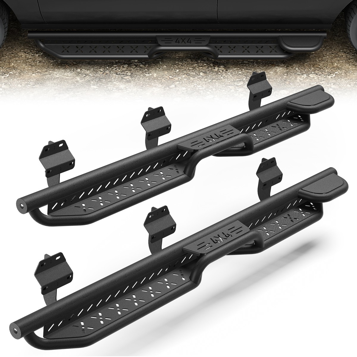 For 2018-2026 Ford Expedition 4 Door Black Running Boards Side