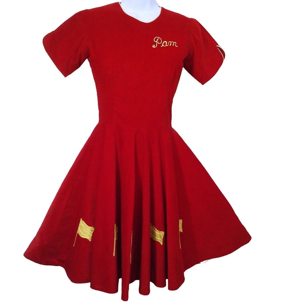 red 50s swing dress Bordeaux Red Vintage Dress Petticoat Dress "Darlene Dress"