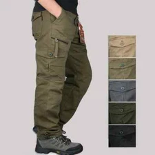 Hombre Algodón Cargo Primavera Otoño Casual Multi Bolsillos Pantalones