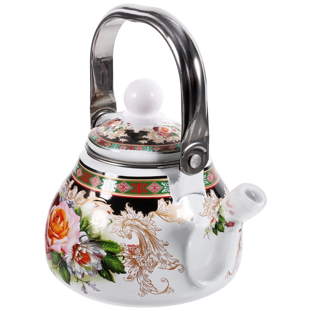 Enamel Kettle Floral Pattern Tea Kettle Stovetop Decorative Teapot Tea