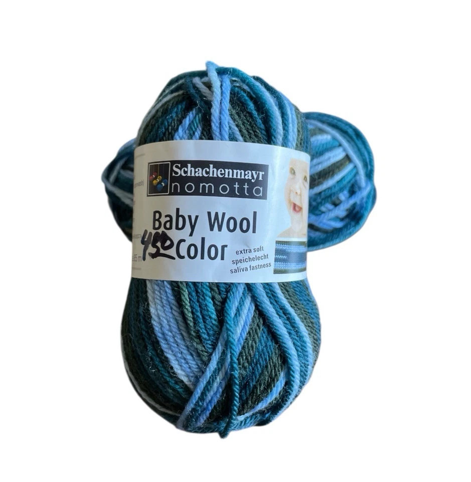 Baby Wool Merino 2 sk 4Ply Superwash Blue Multi 25gx85m ea  Nomotta Schashenmayr - Image 4 of 4