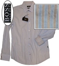 NWT Hugo Boss Black Label By Hugo Boss Striped Slim Fit Sport Shirt