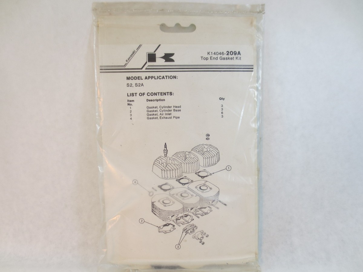 TOP END GASKET KIT Kawasaki S2 350 Mach 72-73 K14046-209 | eBay