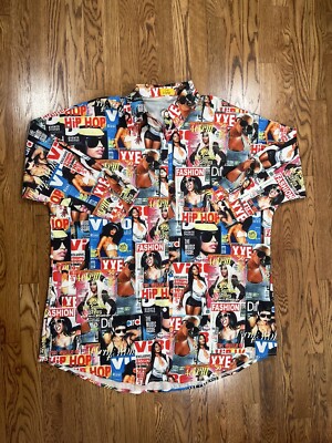 Women s Hip Hop Magazine Cover Button Down Shirt XXL Aaliyah Beyoncé￼