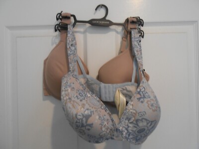 LUCKY BRAND  FLORAL BLUE  2 PACK FULL FIGURE BRA SIZE 40D NWT UNDERWIRE