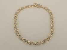 7" 10k Yellow Gold Diamond Tennis Bracelet