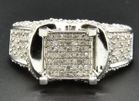 Diamond Engagement Ring Square Head .925 Sterling Silver White Finish 0.60 Ct. on sale Diamond Engagement Ring Square Head .925 Sterling Silver White Finish 0.60 Ct. on sale