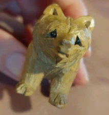 VINTAGE German or Swiss Black Forest or Brienz Mini Carved Wood Bear Neck Ruff