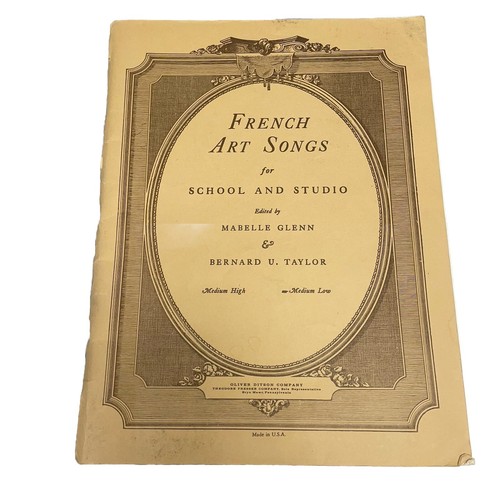 French Art Songs School Studio Mabelle Glenn Bernard Taylor Medium Low Voice