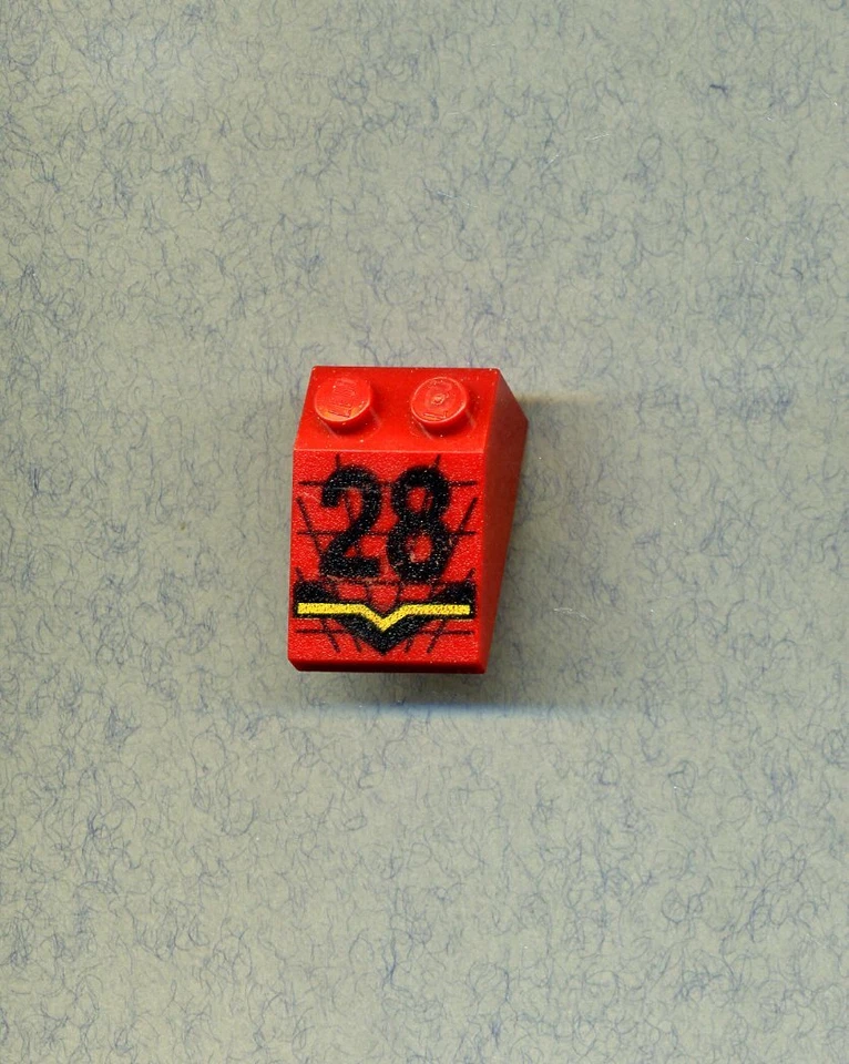 Lego--3298px21 -- Dachstein -- 3 x 2 33°-- Rot/Bunt - 28 -- F1 Racer - Bedruckt - Bild 1 von 1