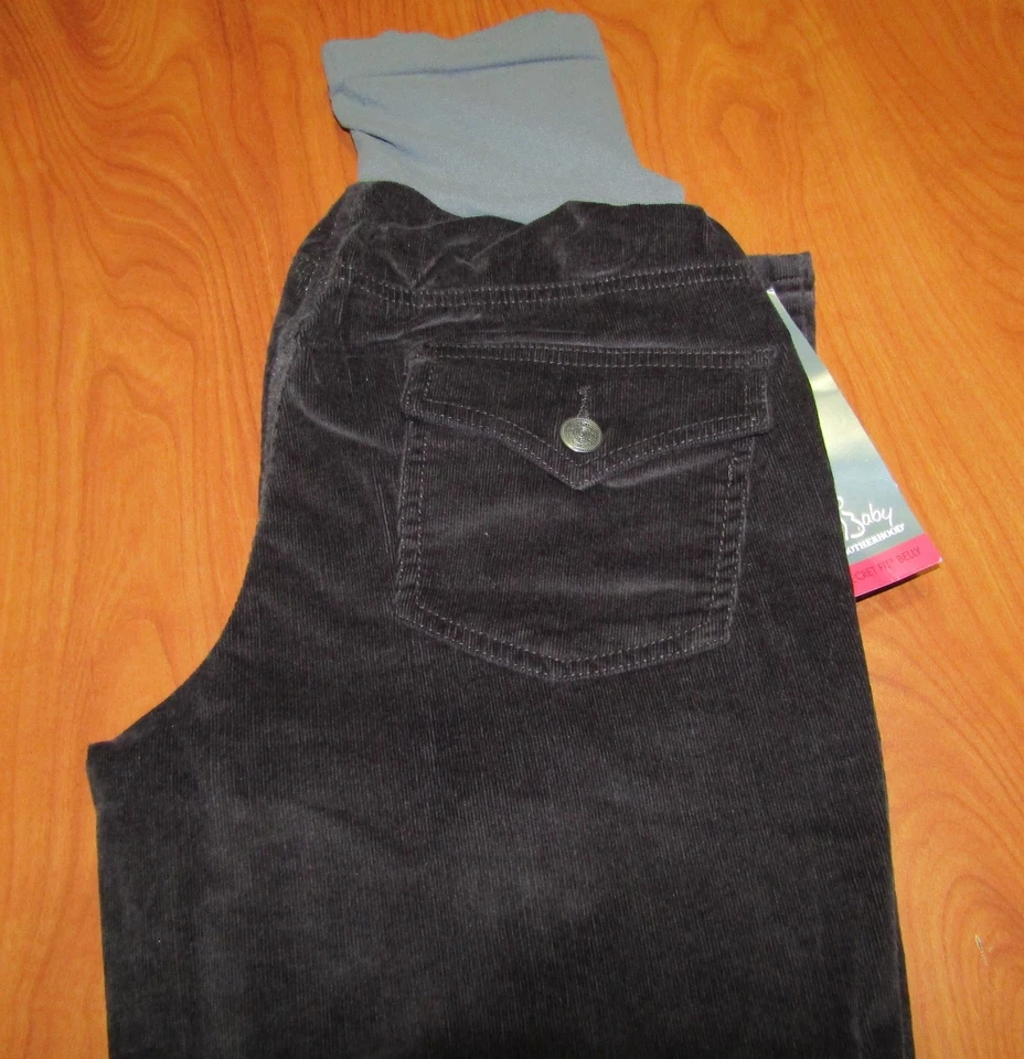 NUEVO OH BABY BY MOTHERHOOD SECRETLY FIT NEGRO PANA PANTALONES DE MATERNIDAD S M XL Foto 2 de 4