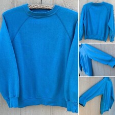 Vintage Raglan Sweatshirt Long Sleeve Pullover Blue May Be L Measurements In Pic